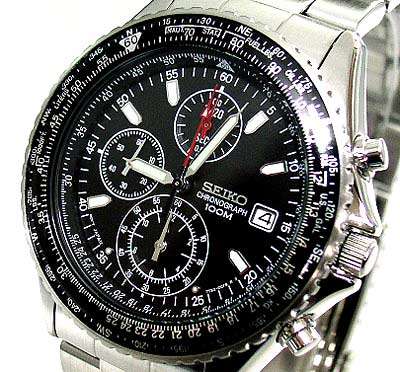 NEW SEIKO AEROSPACE PILOT SLIDE RULE CHRONO WATCH SND253